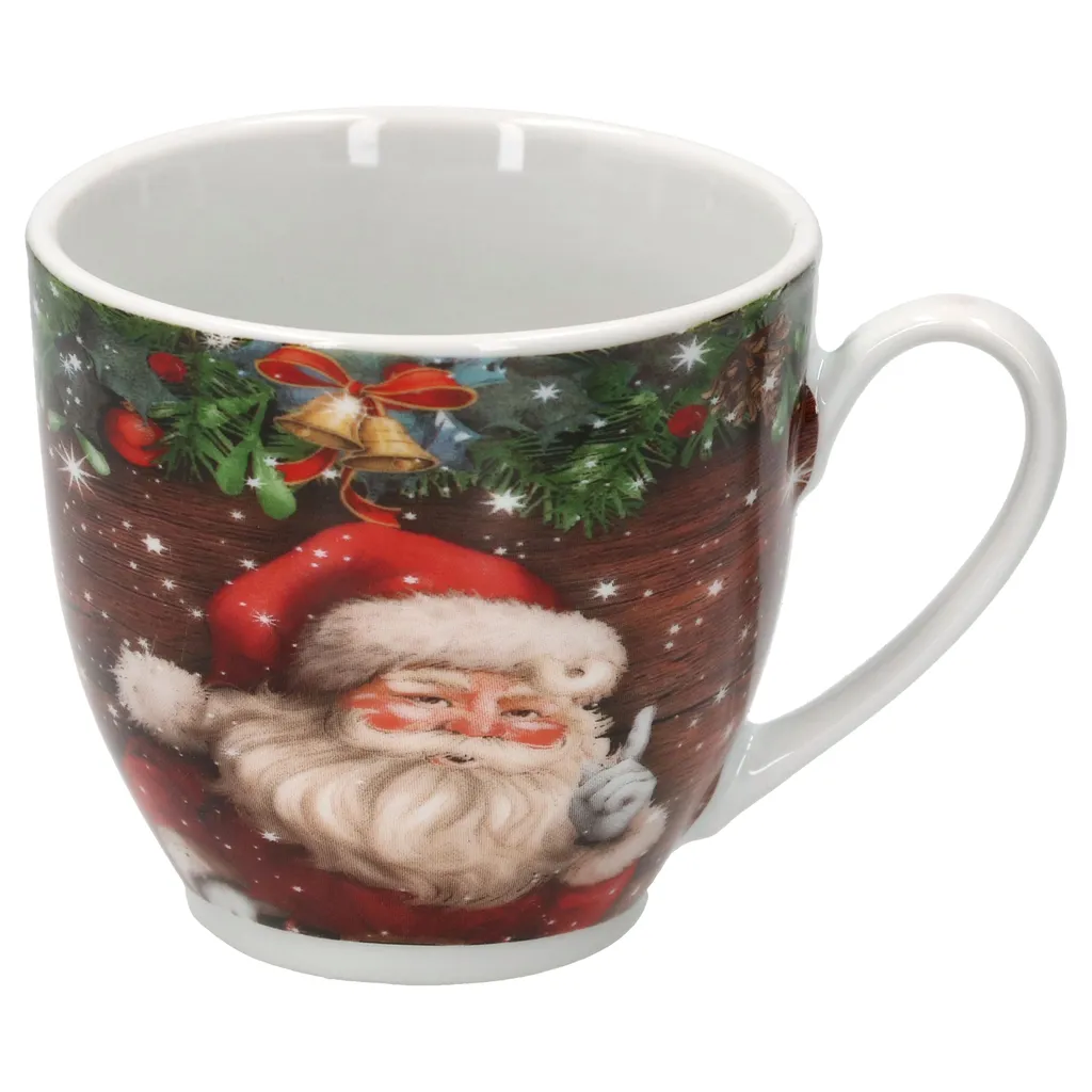 Van-Well 18tlg Kaffeeservice Santa 6 Personen Weihnachtsdekor Advent Weihnachtsmann Porzellan – Bild 2