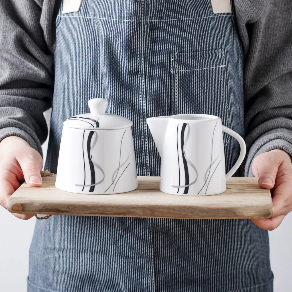 VEWEET, Serie 'Fiona', 100-teilig Porzellan Tafelservice Set, Kombiservice Mit Dessertteller, Speiseteller, Suppenteller, Müslischalen, Kaffeebecher, Kaffeetassen Set, Eierbecher, Milch- Und Zuckerset – Bild 9