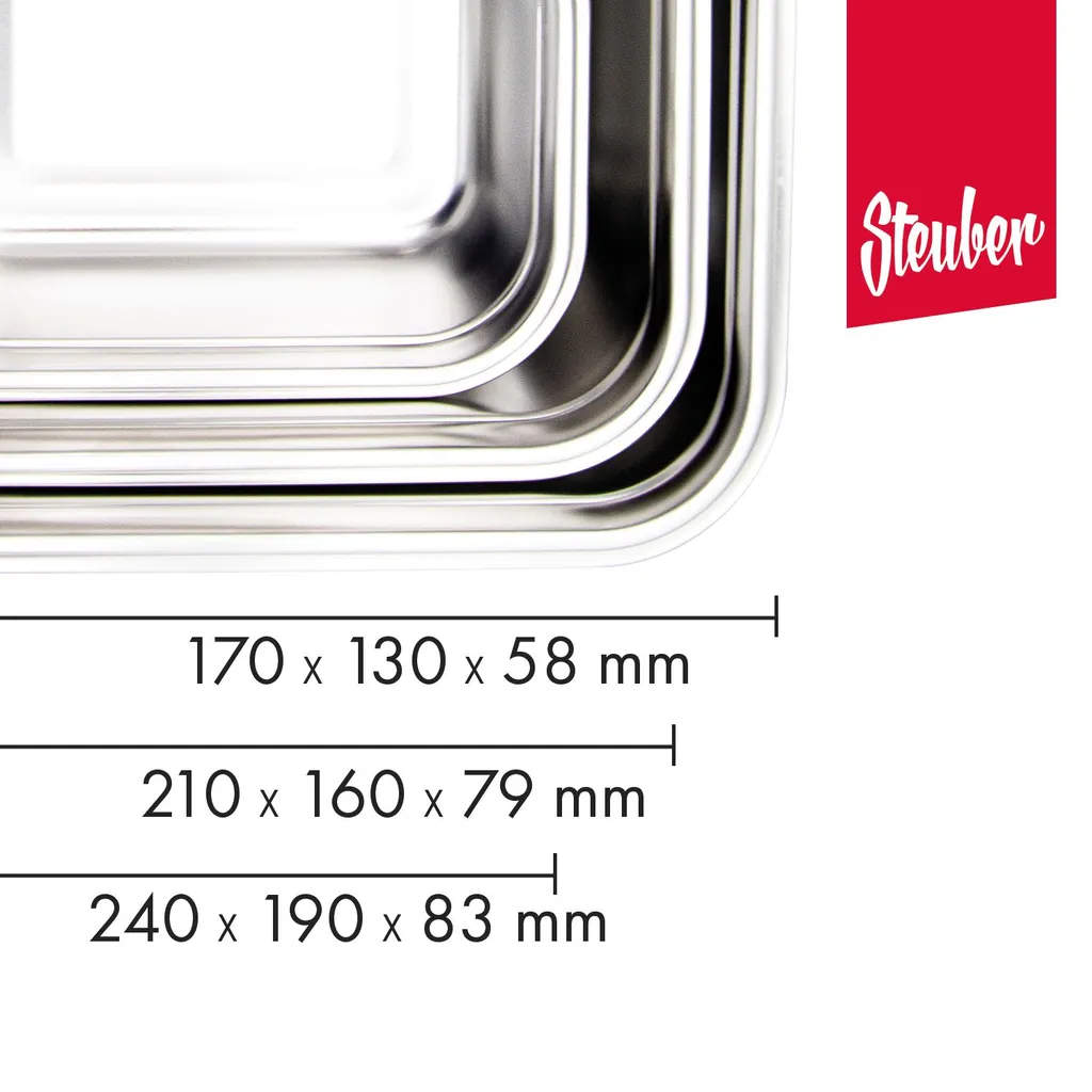 2 Stück Steuber Edelstahl Frischhaltedose 650 Ml, Luftdichter Klickdeckel, Backofengeeignet – Bild 4