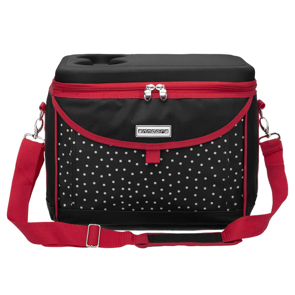 Anndora Kühlbox Kühltasche Klein Schwarz Weiß 35 X 24 X 27 Cm- Snövit - Schwarz Weiss