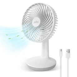 Jolis Akku Tischventilator Kompakt Mit Drei Gebläsestufen Und USB Ladeanschluss