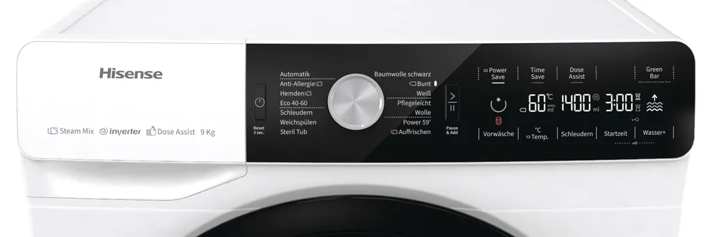 Hisense Waschmaschine WFGA 90141 VMQ - 9 Kg 1400 U/min. - Inverter PowerDrive Motor - WaveActive Trommel - AquaStop - Große Einfüllöffnung - Power Wash – Bild 7