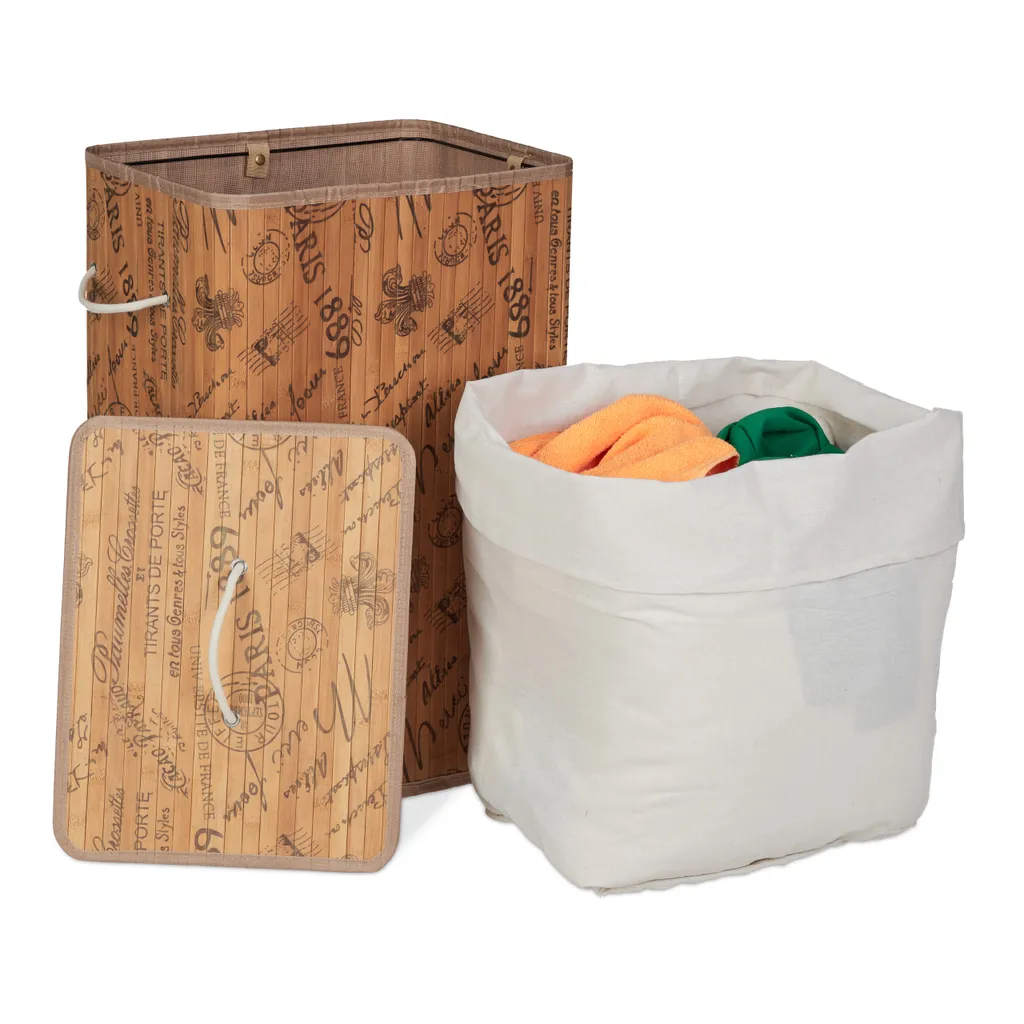 Relaxdays Wäschekorb Bambus Faltbar – Bild 6