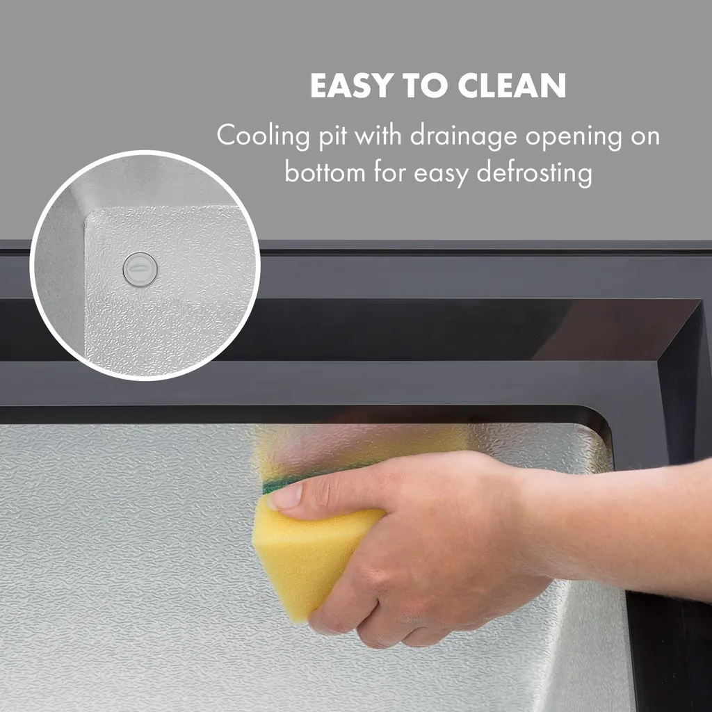 Klarstein Gefrierschrank Gefriertruhe - Tiefkühltruhe Gefrierbox - Temperaturregler - Bodenrollen - Freistehend - 50 Liter - Mattschwarz Tiefkühlschrank Freistehend Gefriertruhe Gefrierschrank Groß Kühltruhe Gefriergeräte – Bild 8