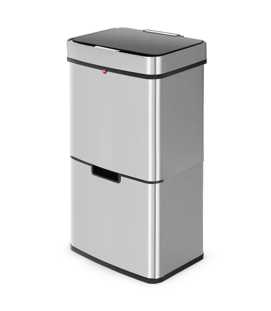 Tret-Abfalltrenner, Hailo Öko Vario XL, 25 Liter, Edelstahl Anti-Fingerprint