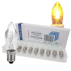 Berglämpl 10 St. E10 LED-Ersatzlampen Glühbirnen Topkerze Für Lichterkette 8V-55V/0.2W