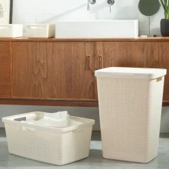 Curver Wäschekorb Jute 46 L, Beige, 70 % Recycelt