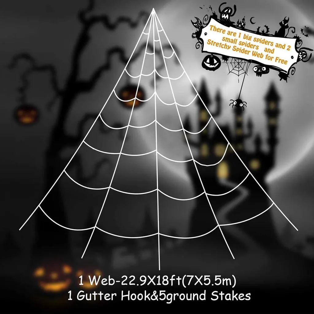 Odsellingaaa Halloween Spinnennetz Deko Set Halloween Party Gartendeko (7 X 5.5 M) – Bild 2