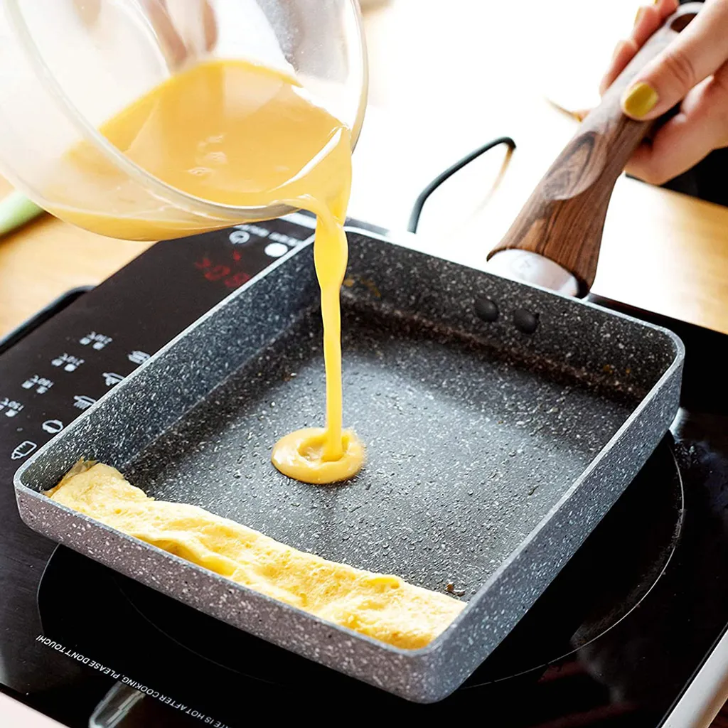Mmgoqqt All-in-One-Pfannen – Induktions- Und Spülmaschinenfest – Kleine Pfannen – Omelettpfannen – Tamagoyaki-Pfannen – Tamago-Pfannen – Quadratische Pfannen – Sushi-Pfannen – Bild 3