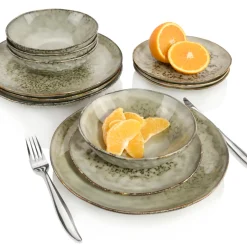 Sänger SÄNGER Steingut Geschirrset Pompei, Tafelservice 12 Teilig Für 4 Personen