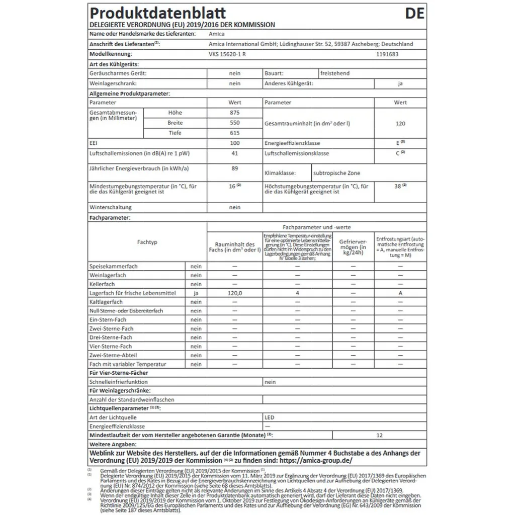 Amica - VKS 15620-1 R - Kühlschrank - Retro Design - Chili Red – Bild 4