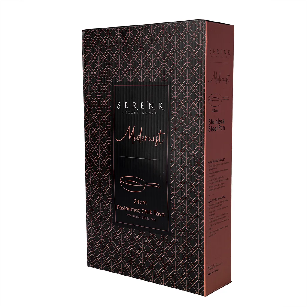 Serenk Modernist Pfanne, Bratpfanne, Edelstahlpfanne, Für Alle Herdarten, Auch Induktion, Spülmaschinenfest, Stielpfannen, Silber, Ø 24 Cm - 1,5 Liter – Bild 6