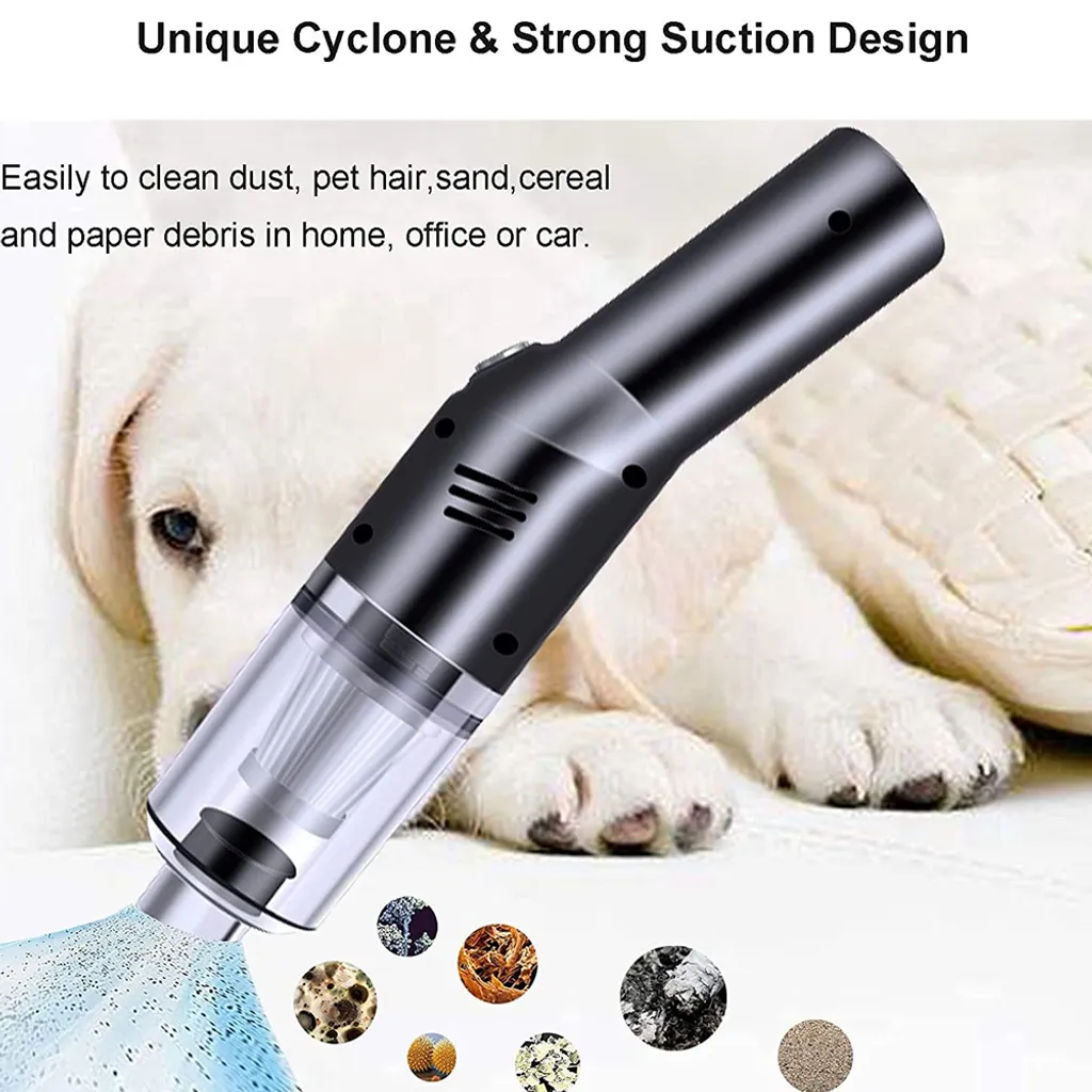 Mmgoqqt Wireless Portable Mini Car Vacuum Cleaner High Power Cordless (440g),Handheld Vacuum Cordless,Hand Vacuum Cordless Rechargeable,Handheld Vacuum Cleaner For Car/Desk,Black – Bild 5
