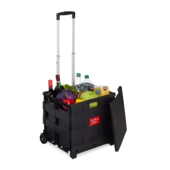 Relaxdays Einkaufstrolley Klappbar Mit Rollen