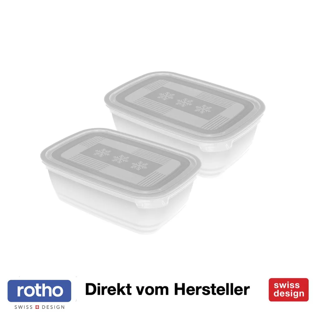 ROTHO Set Gefrierdosen 2 X 1.9 L FREEZE, Farbe:Transparent