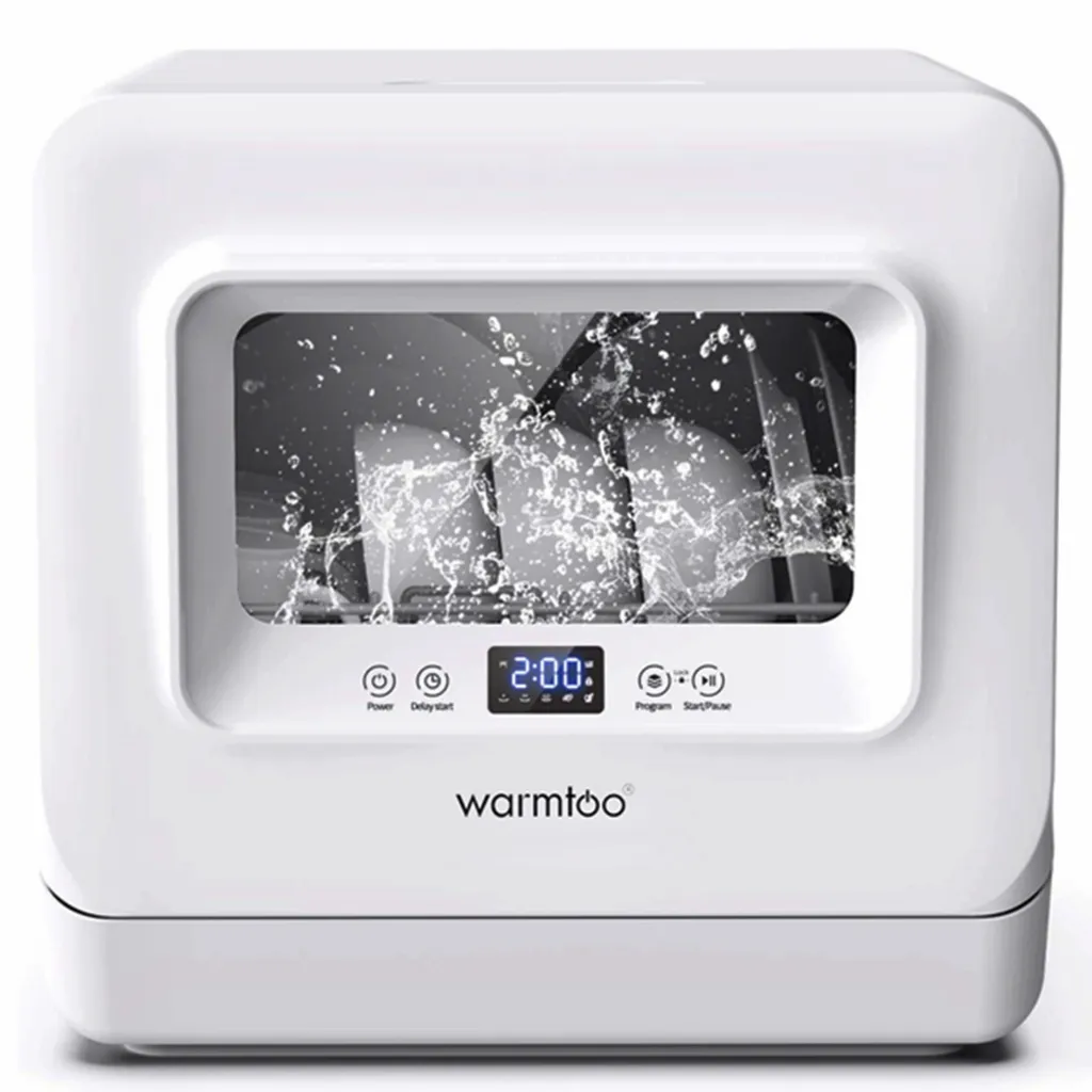 WARMTOO Mini Spülmaschine Tischgeschirrspüler 0,53kWh Freistehend 5Programme 5,5L 58dB Geschirrspülmaschine 850W Für Büro, Kleine Wohnung, Camping, Wohnwagen Weiß – Bild 11