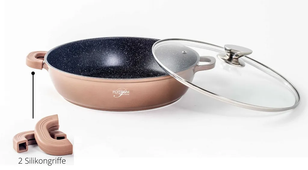 Platinum Cookware Collection Servierpfanne Schmorpfanne Kochtopf Mit Deckel Induktion Ø28cm Aluguss – Bild 3