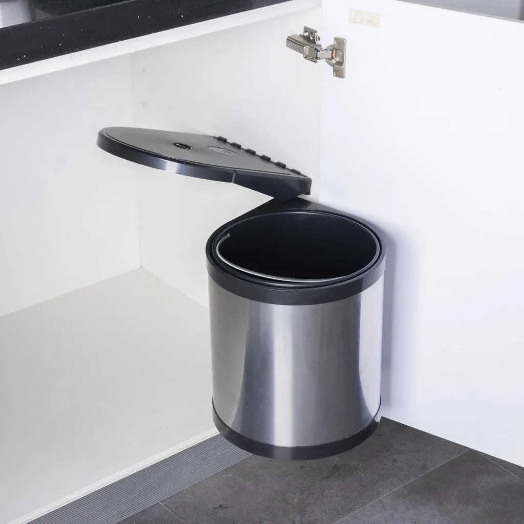 TrendLine Einbaumülleimer 12 L Edelstahl Glänzend Ca. 26,5 X 29 Cm