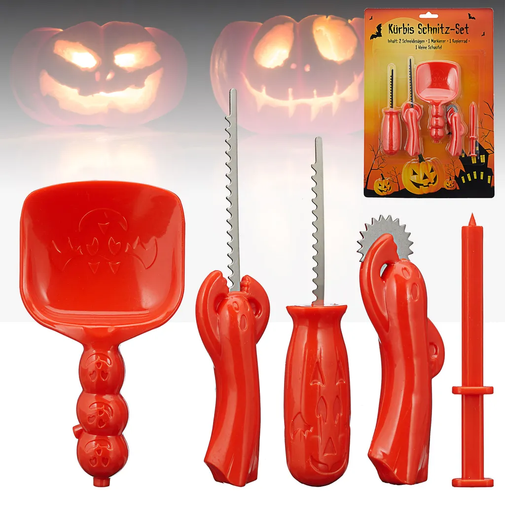 CEPEWA Halloween Kürbis-Schnitzset 5-teilig – Bild 6