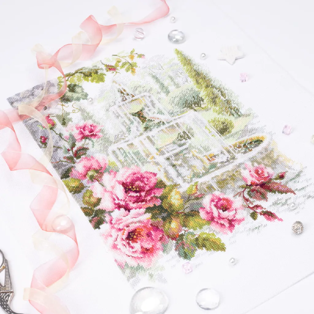 Magic Needle Zweigart Edition Kreuzstich Set "Brunnen Der Wünsche", Zählmuster, 20x26cm – Bild 4