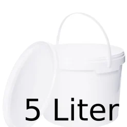 BenBow Eimer Mit Deckel Und Henkel Weiß Lebensmittelecht, Stabil, Luftdicht - Plastikeimer Mit Griff Bügel Lebensmitteleimer, Anzahl:10, Farbe:Weiß, Größe:5L