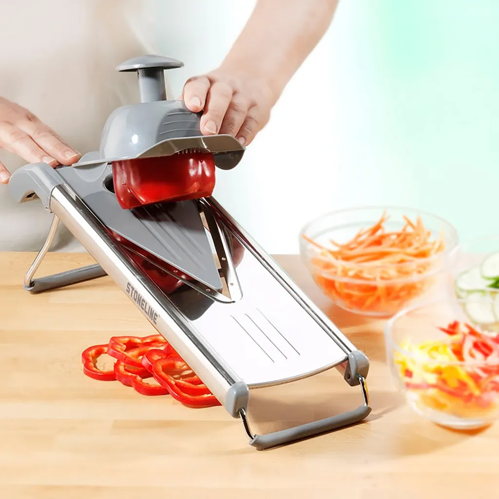 Stoneline Edelstahl Gemüsehobel Mit 5 Schneideinsätzen – Bild 7