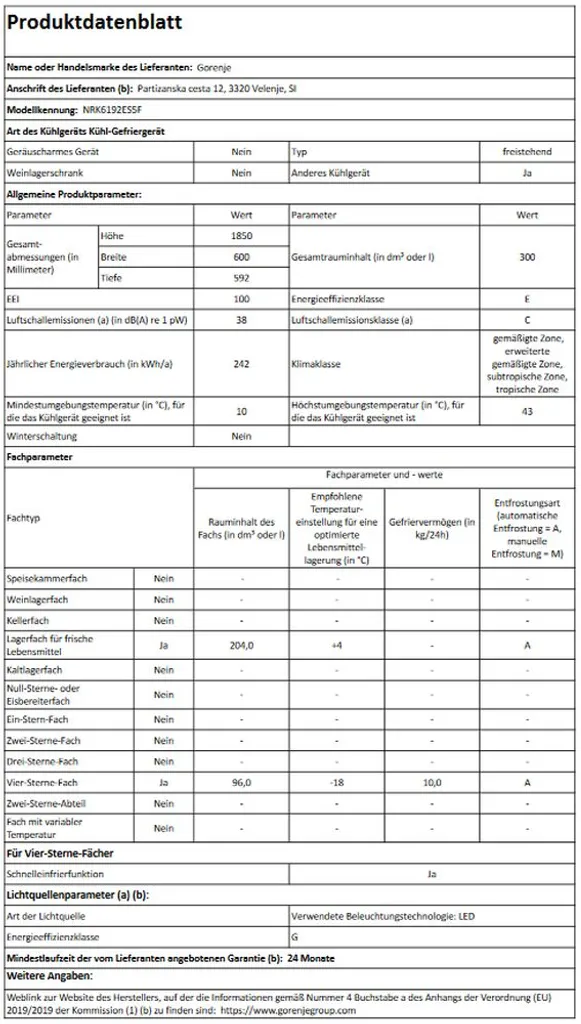Gorenje NRK 6192 ES5F Kühl-Gefrierkombinationen - Edelstahl-Optik – Bild 4