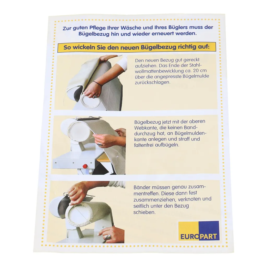 Europart Bügeltuch Universal Bügelautomat 85cm Baumwolle AEG Electrolux 8996470168700 Miele1566620 Bosch Siemens 00450183 – Bild 10