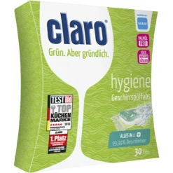 Claro Öko Hygiene Tabs Geschirrspülertabs Hygiene Power Cleaner 30 Stück