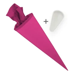Itenga Set Pink Bastelschultüte Rohling 70 Cm Rund + Schultüten Spitzenschutz