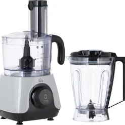 HOMCOM Küchenmaschine Mit 1L Schlüssel 1,25L Mixbehälter 4-Blatt-Messer Zum Schneiden, Zerkleinern, Verquirlen, Hacken, Mahlen, Mixen Und Mischen 3 Geschwindigkeitsstufen 650W