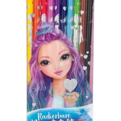 Depesche Schule TOPModel Buntstifte Radierbar, 12 Farben Buntstifte Beauty & Styling SF_Farbstifte Geschenkschultuete