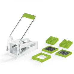 Maxxworld MAXXMEE Pommes Schneider Edelstahl Frites Gemüse Schneider Kartoffel Schneider Cutter Pommesschneider - Weiß/grün Pommes Schneider Edelstahl Frites Gemüse Schneider Kartoffel Schneider Cutter