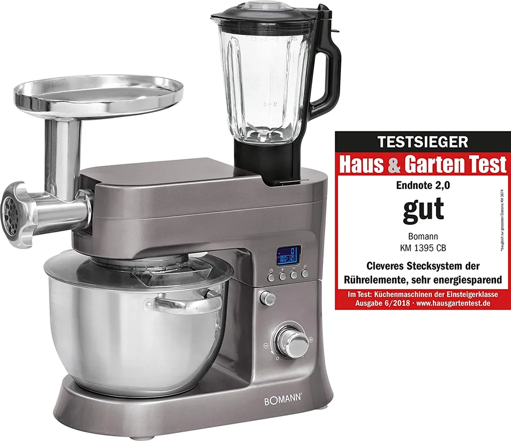 Bomann KM 1395 CB - 6,2 L - Edelstahl - Kneten - Mixen - Edelstahl - 1200 W - 220 - 240 V – Bild 11