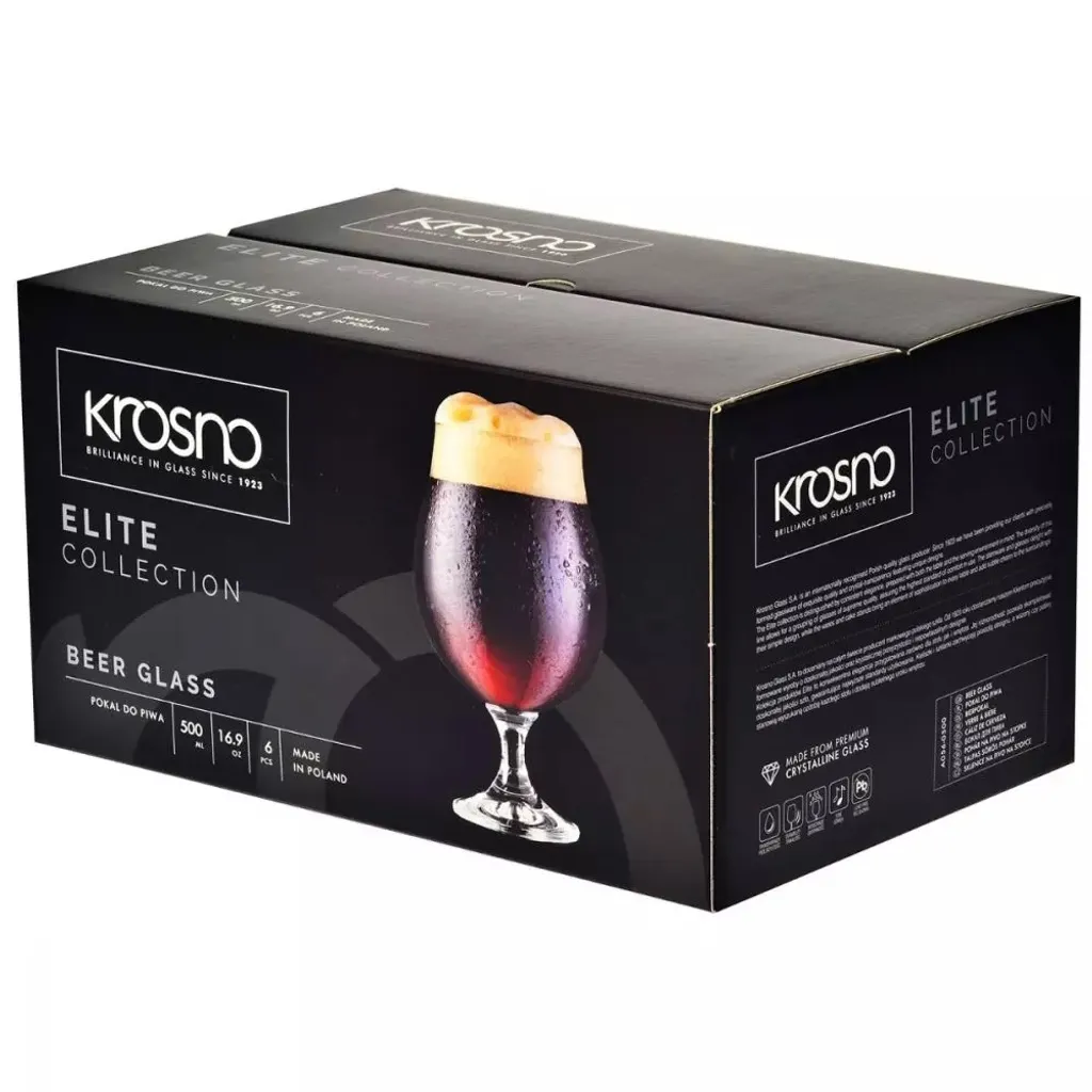 KROSNO Elite Dunkel Stout Biergläser, 6er-Set, 500 Ml – Bild 9