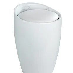 WENKO Wäschesammler & Badhocker Canaro Weiß, 120 Kg Tragkraft, Kunststoff (ABS)