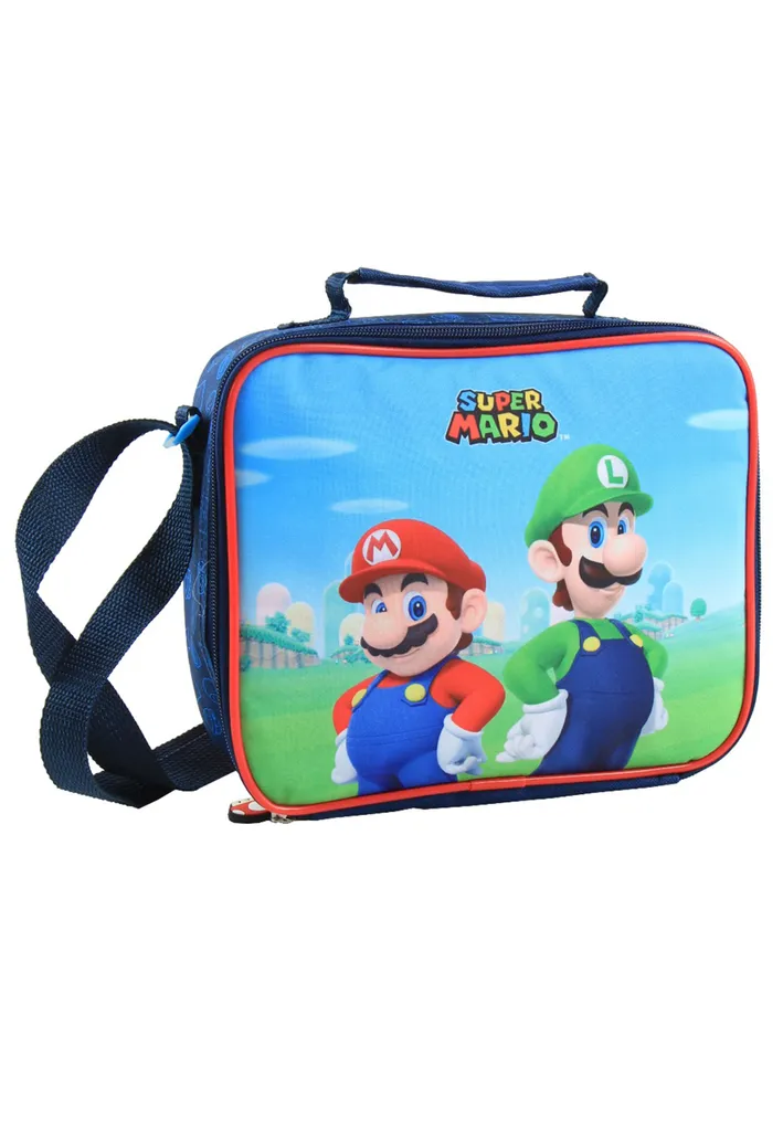 Mario Super Super Mario Und Luigi Lunchbag Kinder Umhängetasche Schulter-Tasche Lunch-Bag Isoliert Kühltasche