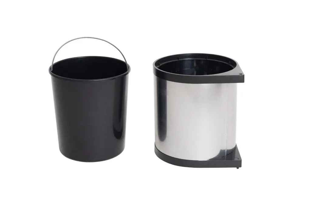 TrendLine Einbaumülleimer 12 L Edelstahl Glänzend Ca. 26,5 X 29 Cm – Bild 3