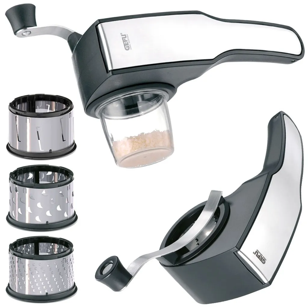 Gefu Trommelreibe Pecorino Laser Cut Mit 3 Trommeleinsätzen Käsereibe – Bild 24