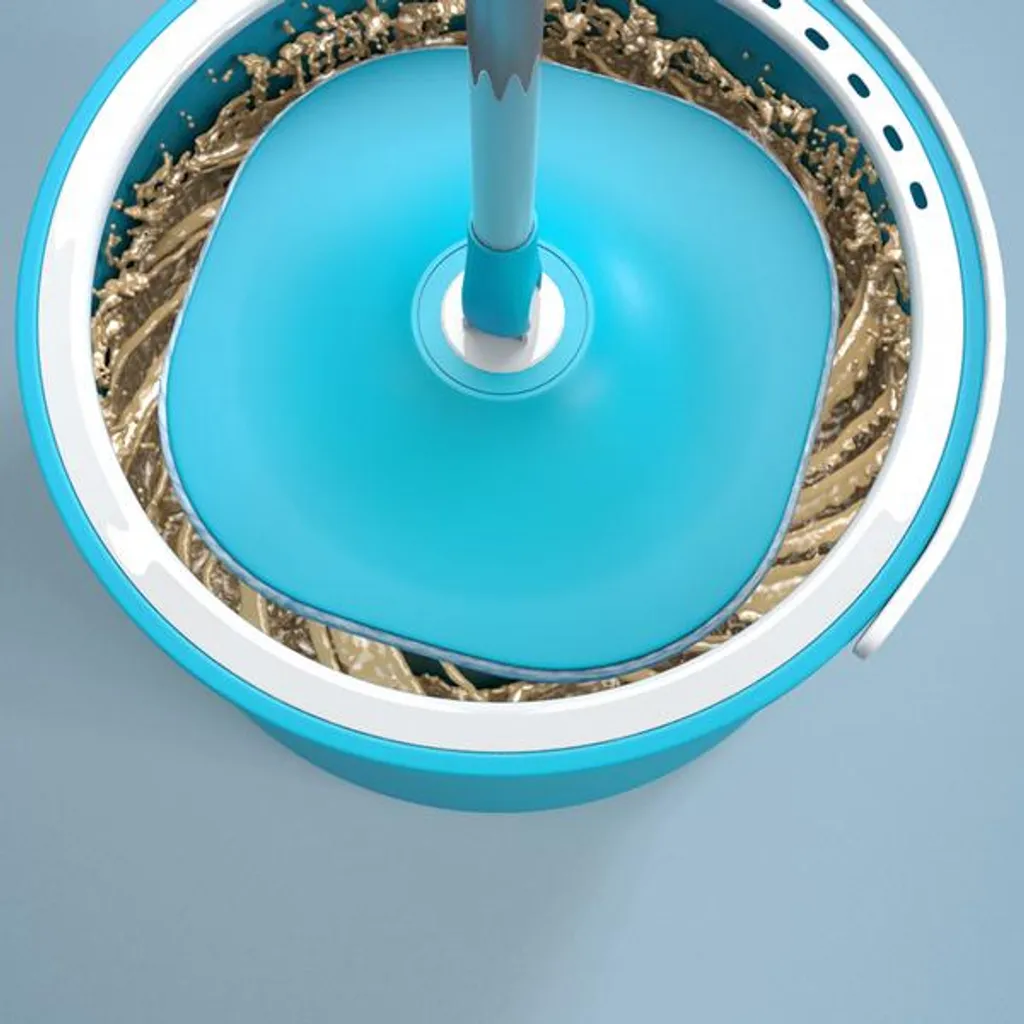 LIVINGTON Clean Water Spin Mop - Wischmopp Set Mit Zwei-Kammer-Filtersystem - Schmutzwasser Wird Gefiltert - Reinigung Aller Böden Und Oberflächen - Bodenwischer Mit Teleskopstange - 2,3 Liter – Bild 4
