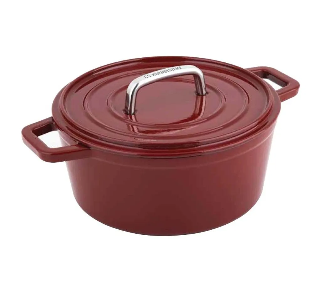 Carl Schmidt Sohn 20 Cm Fleischtopf ALPEN Gusseisen Kochtopf Bräter Rot 078089