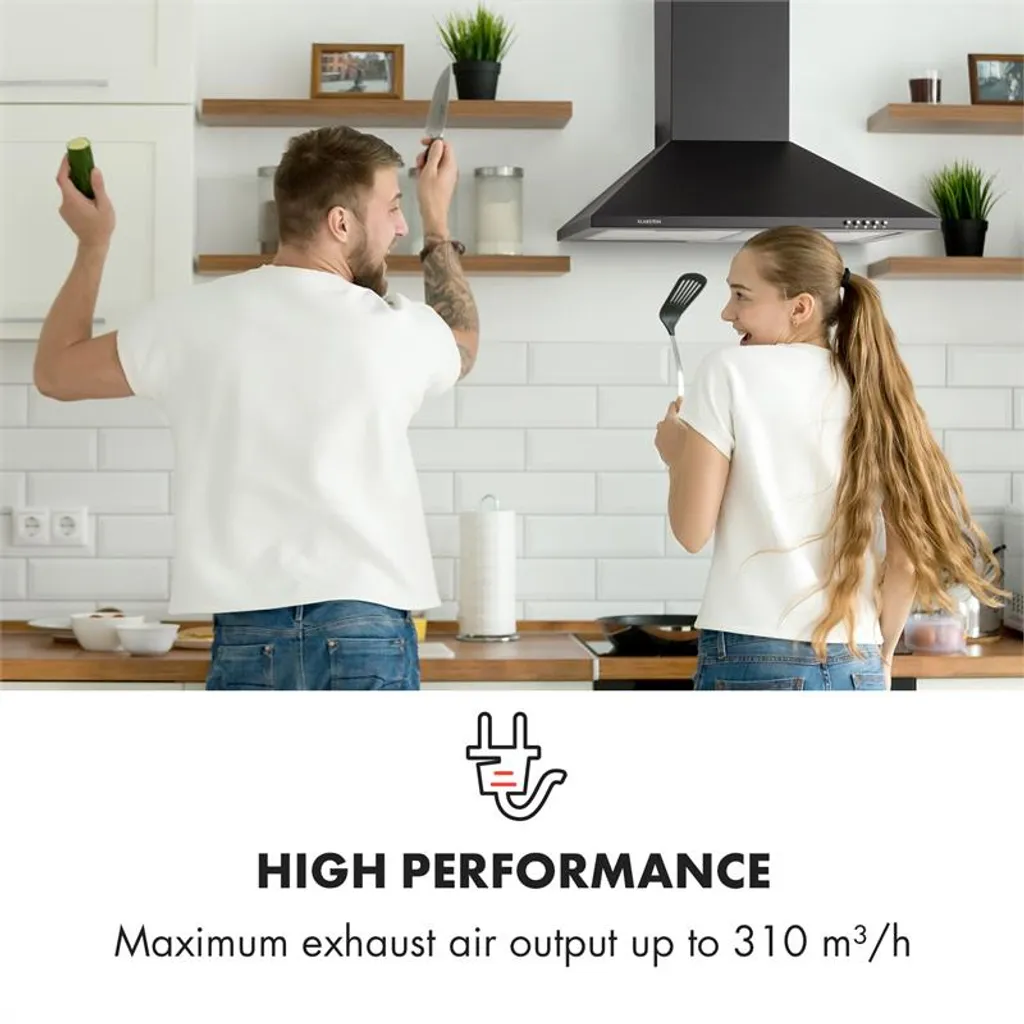 Klarstein Zugspitze 60 Dunstabzugshaube Wandhaube 65W 310m³/h LED – Bild 3
