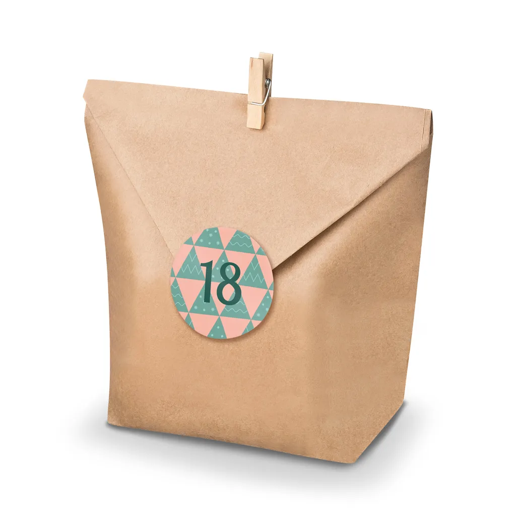 Itenga Adventskalender Set 24 Geschenktüten + Klammern + Sticker – Bild 2