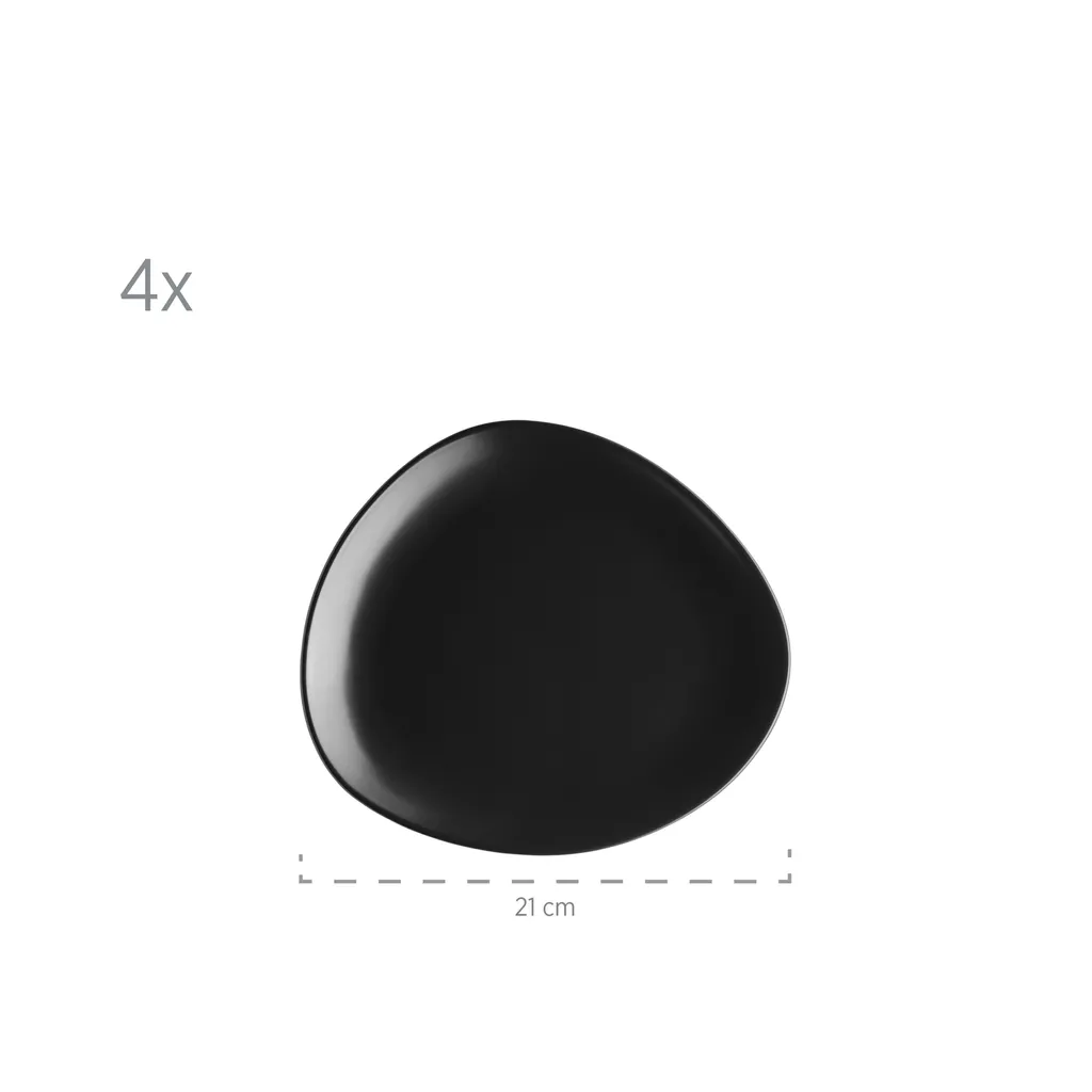 Maeser Mäser 931730 Kombiservice Glendale Für 4 Personen, Steinzeug, Schwarz (1 Set, 16-teilig) – Bild 4