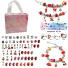 Stretoey 63er/set DIY Kristall Armband Bunt Kristall Perlen Schmuck Armbänder Handwerk Weihnachten Schmuck Weihnachtsgeschenk Für Erwachsene Und Kinder, Rot Bastelsets