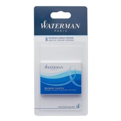 WATERMAN Standard Tintenpatronen Blau Löschbar Im Blister (8 Patronen)