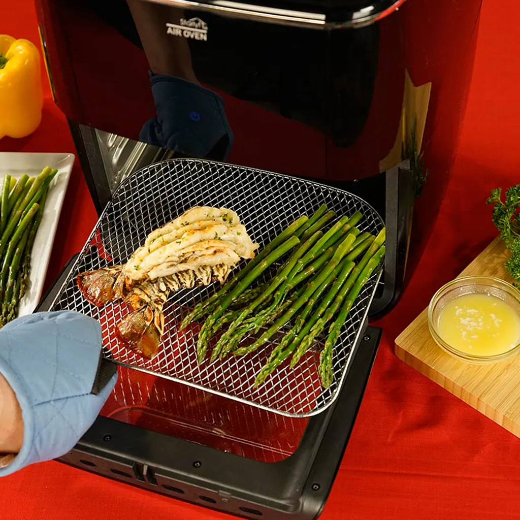 ISL GmbH Starlyf® Air Oven XXL – 12 Liter Heißluftfriteuse Mit 10 Programmen Und Rotisserie-Funktion, Drehspieß, LED Display Mit Touch Screen, 1700 Watt , Ohne ÖL - Airfryer, Heißluft, Fritteuse, Heißluftofen, Backofen, Dehydrator, Grill – Bild 9