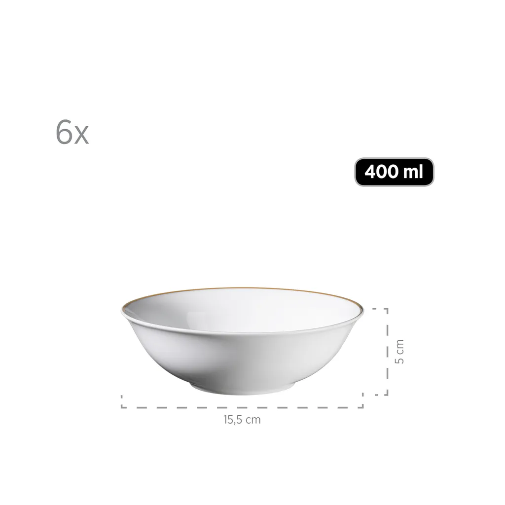 Maeser Mäser 931735 Kombiservice Professional Dining Für 6 Personen, Porzellan, Weiß (1 Set, 24-teilig) – Bild 6