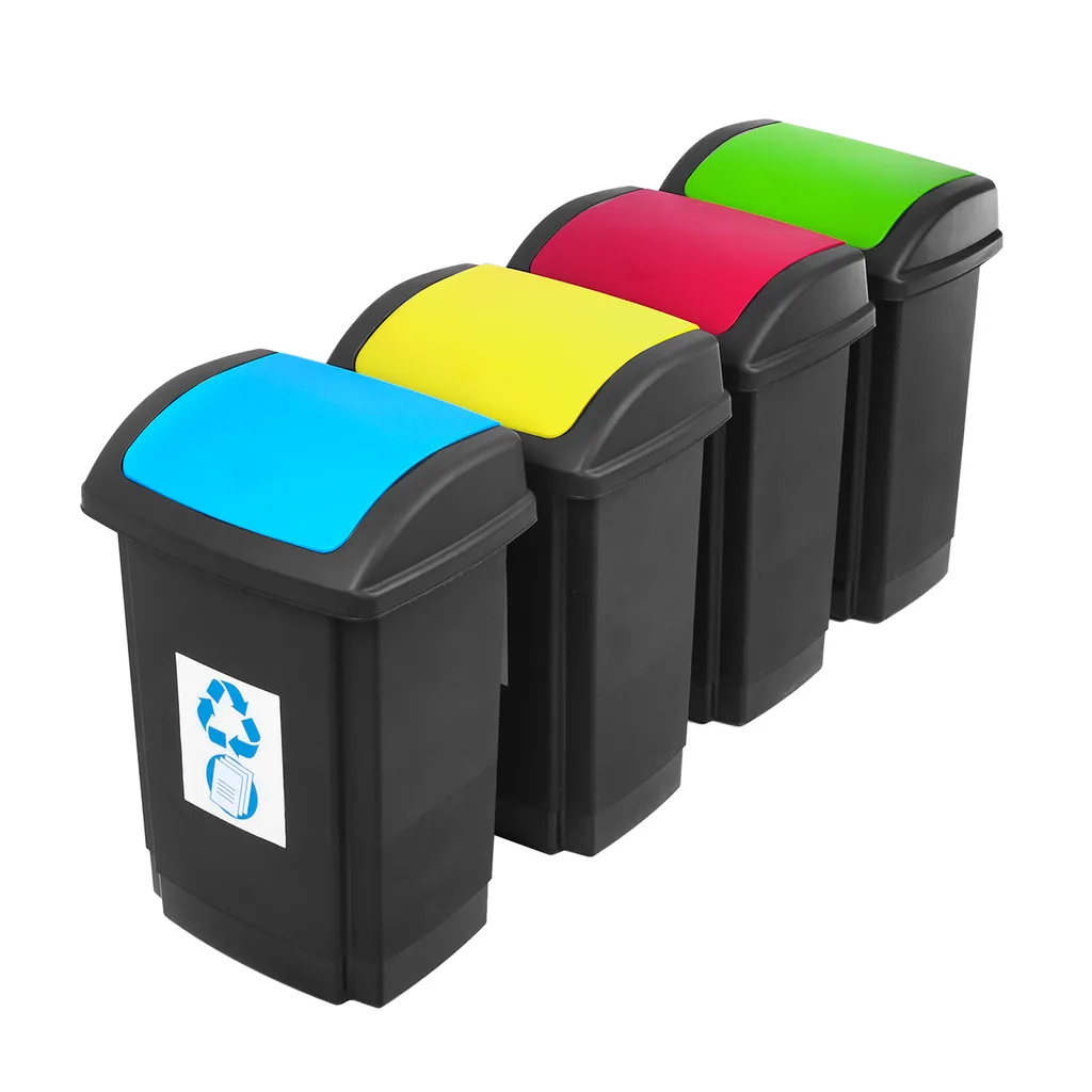 PLAST TEAM Vertriebs GmbH Abfallbehälter 25l Swing Grün Mülltrenner Mülleimer Swing 25L Schwarz/grün Recycling – Bild 3