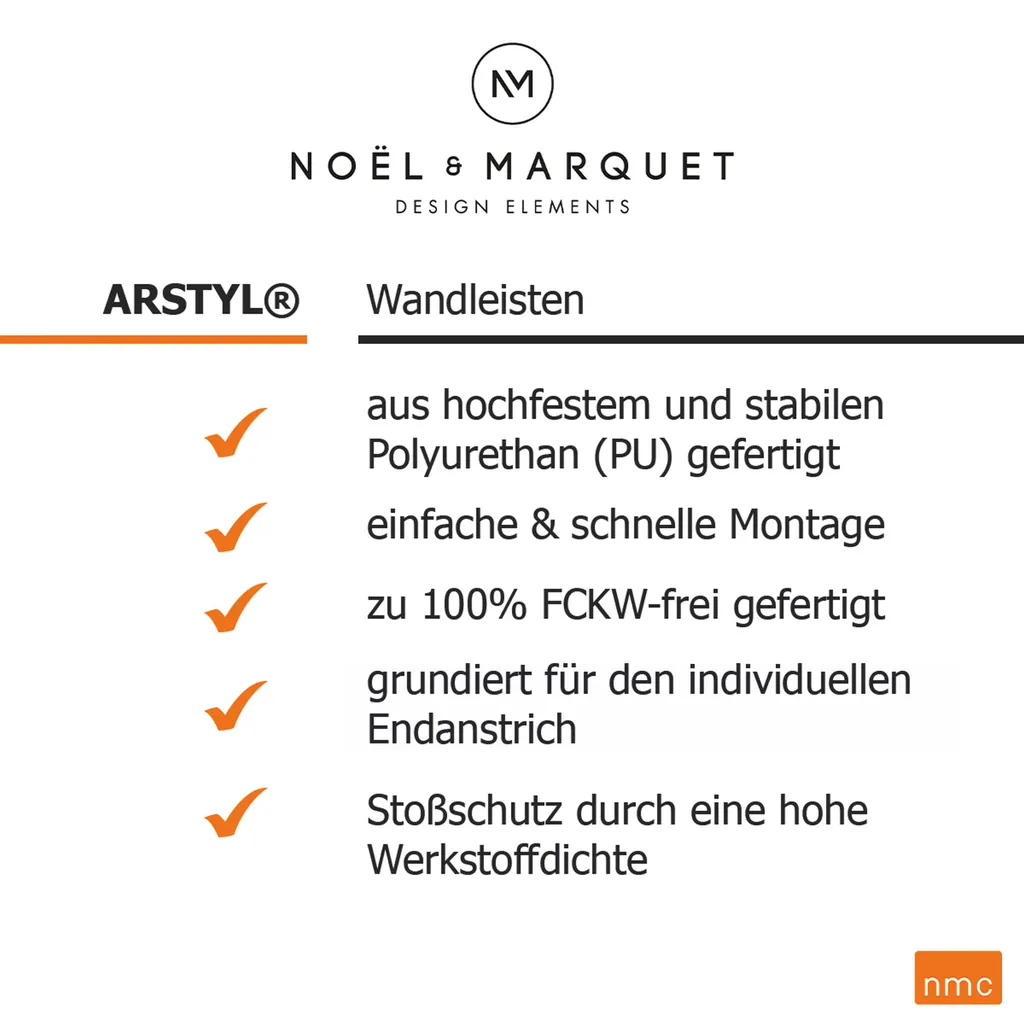 NOËL & MARQUET | Rosette | Arstyl R10 | NMC | Polyurethan | 600 Mm | Weiß | Hochwertig | Einfache Montage | Deckenrosette | Wandgestaltung – Bild 3